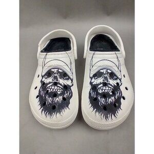 Luke Combs X Crocs Size M 8/W 10 White Black Trucker Skully